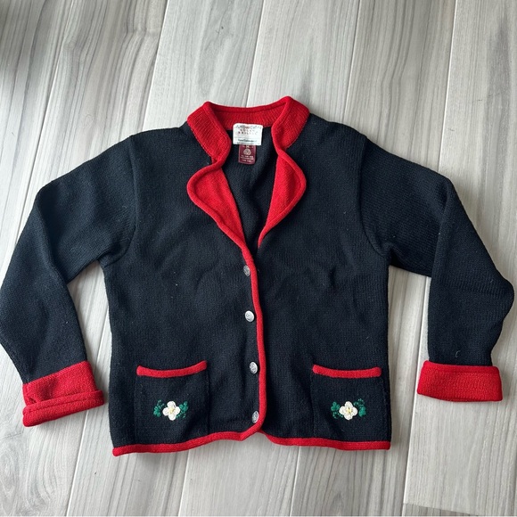 Susan Bristol Sweaters - Vintage Susan Bristol Wool Hand Embroidered Cardigan